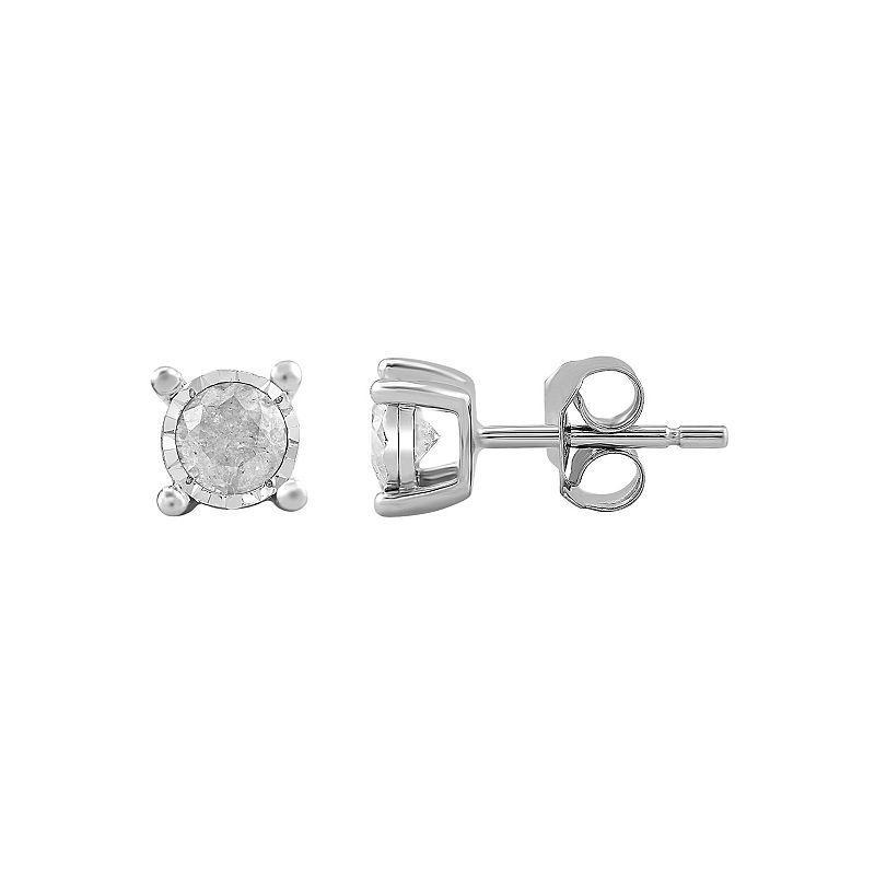 10K White Gold 1/4 Carat T.W. Diamond Stud Earrings, Womens Product Image