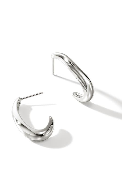 Womens Surf Sterling Silver Medium Wavy Hoop Earrings Product Image