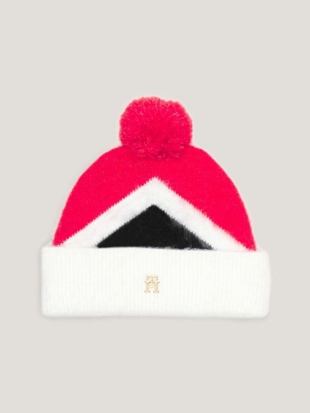 Tommy Hilfiger Women's TH Logo Argyle Pom Beanie Product Image