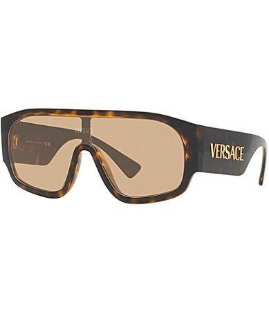 Versace Unisex 33mm Tortoise Shield Sunglasses Product Image