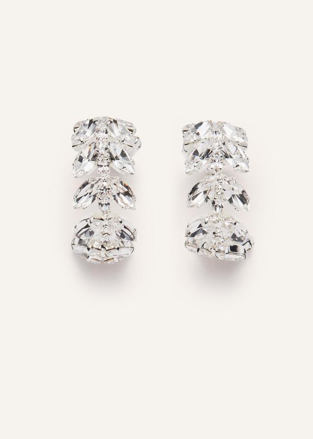 Crystal marquise drop earrings in silver Product Image