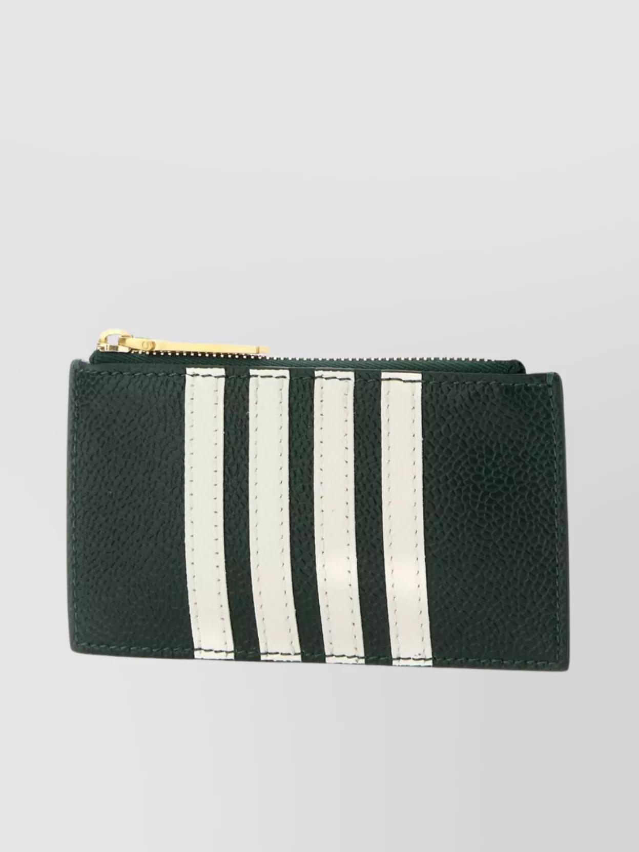 4-bar Calf Leather Cardholder In Green Product Image