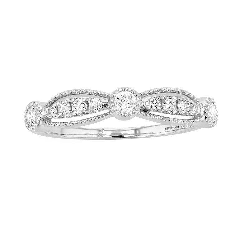 Ava Blue 14k White Gold 1/3 Carat T.W. Diamond Promise Ring, Womens 14k Whgold Product Image