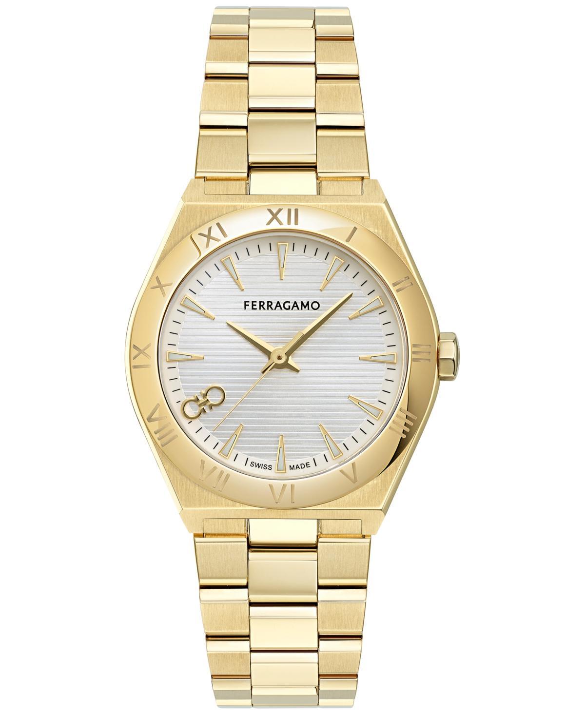 Salvatore Ferragamo Womens Vega Upper East Analogue Gold Tone Stainless Steel Bracelet Watch Product Image