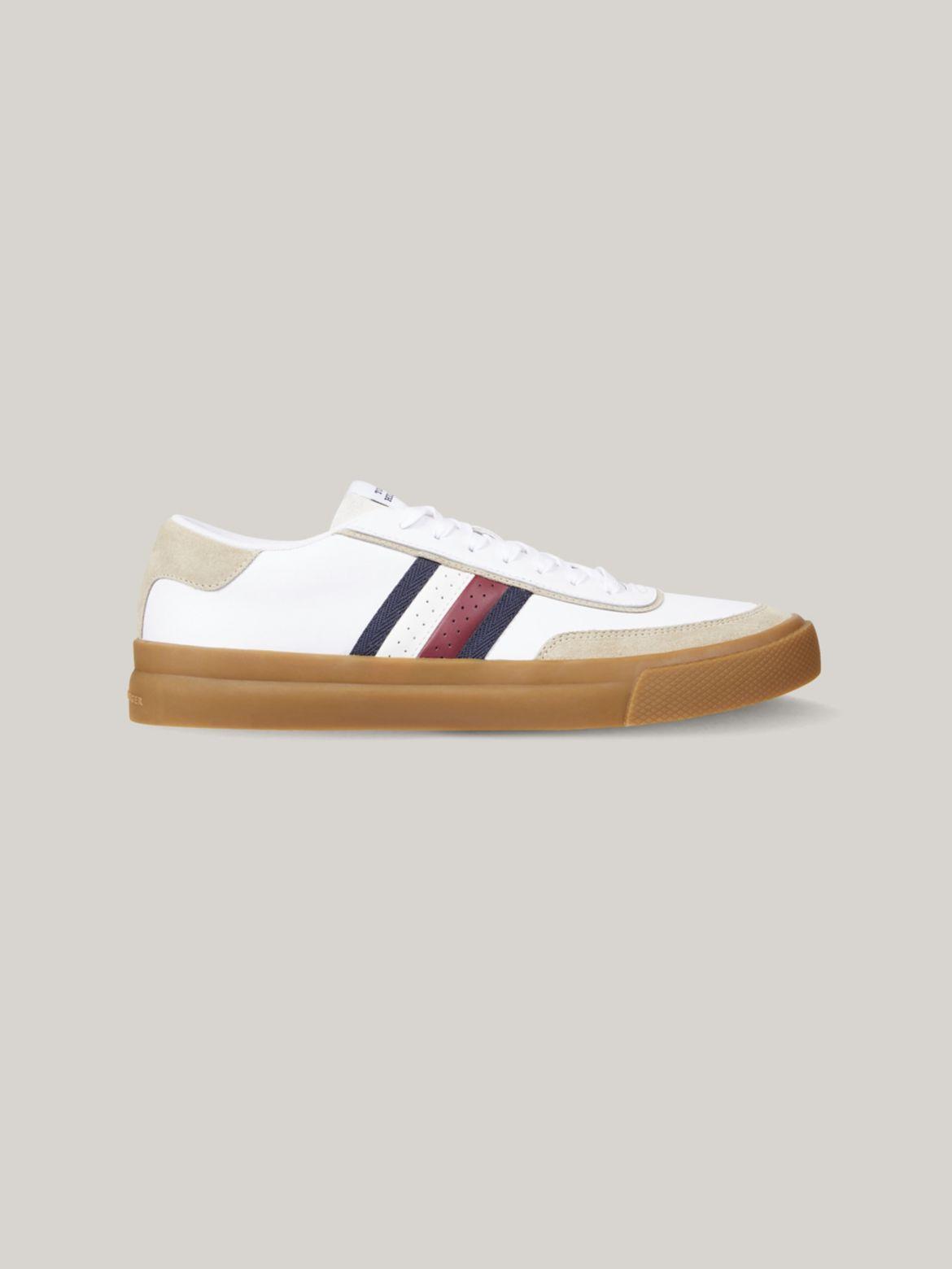 Tommy Hilfiger Men's Signature Stripe Leather Sneaker - White - US 8 / EU 41 Product Image