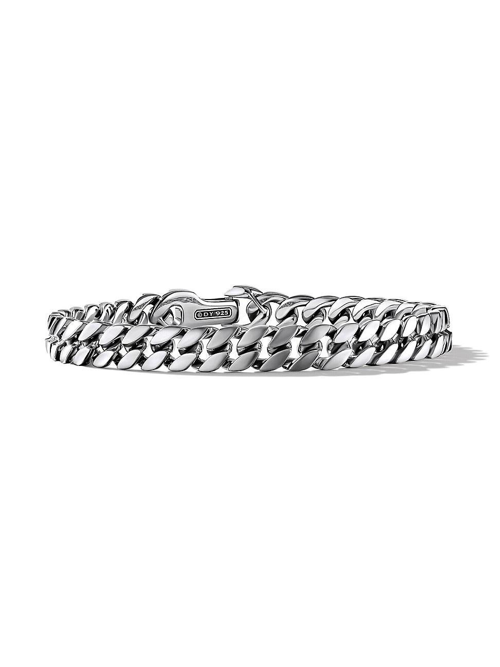 Mens Curb Chain Bracelet in Sterling Silver Product Image