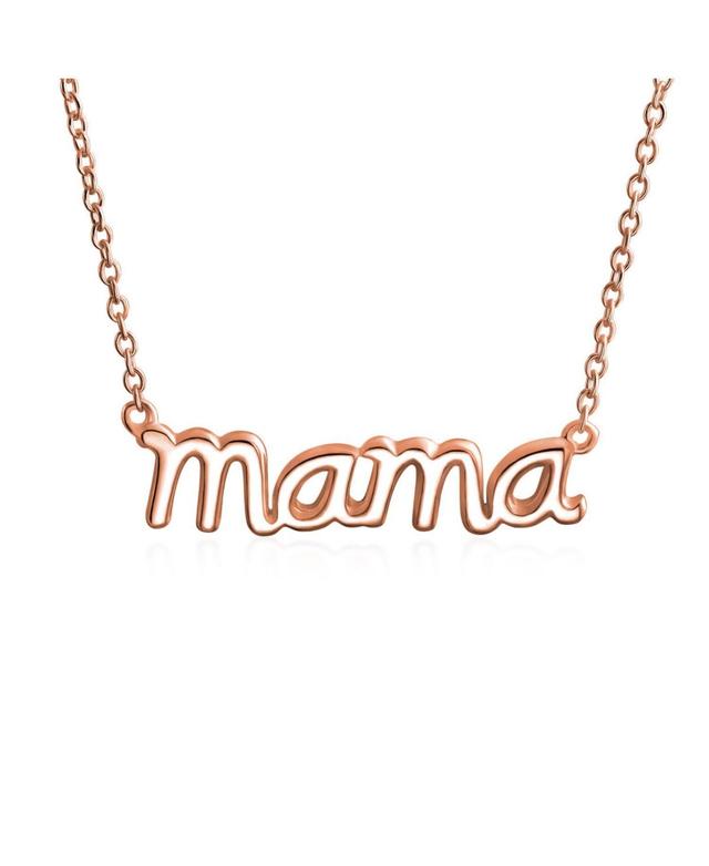 Bling Jewelry Name Plated Talk Station Pendant Mama Word Necklace For Mother For Wife Women Sterling Silver Product Image