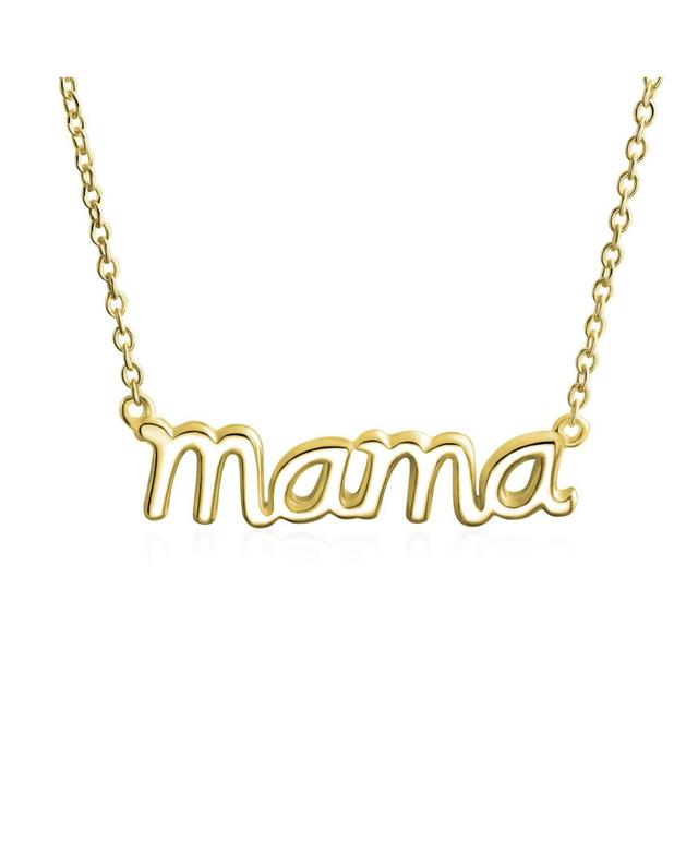 Bling Jewelry Name Plated Talk Station Pendant Mama Word Necklace For Mother For Wife Women Sterling Silver Product Image