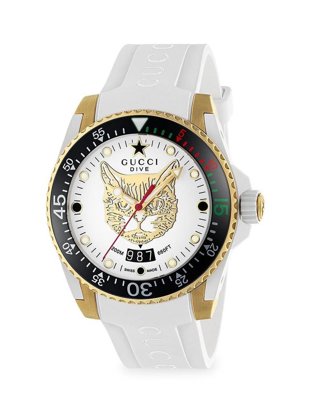 Womens Diver Gucci Diver 45MM Stainless Steel Tiger Dial Watch Product Image