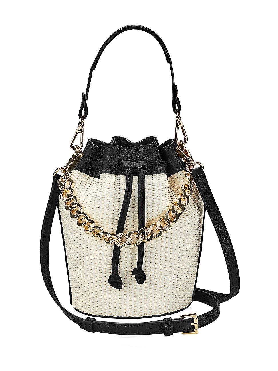 Womens Brooklyn Raffia & Leather Bucket Bag Product Image