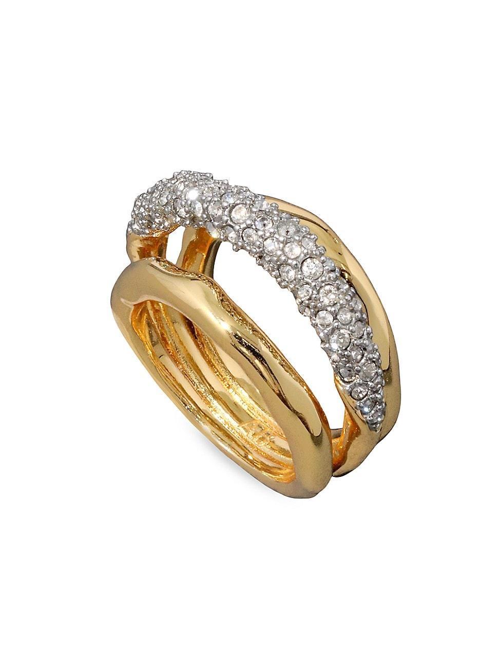 Womens Solanales Orbiting Crystal & 14K-Gold-Plated Ring Product Image