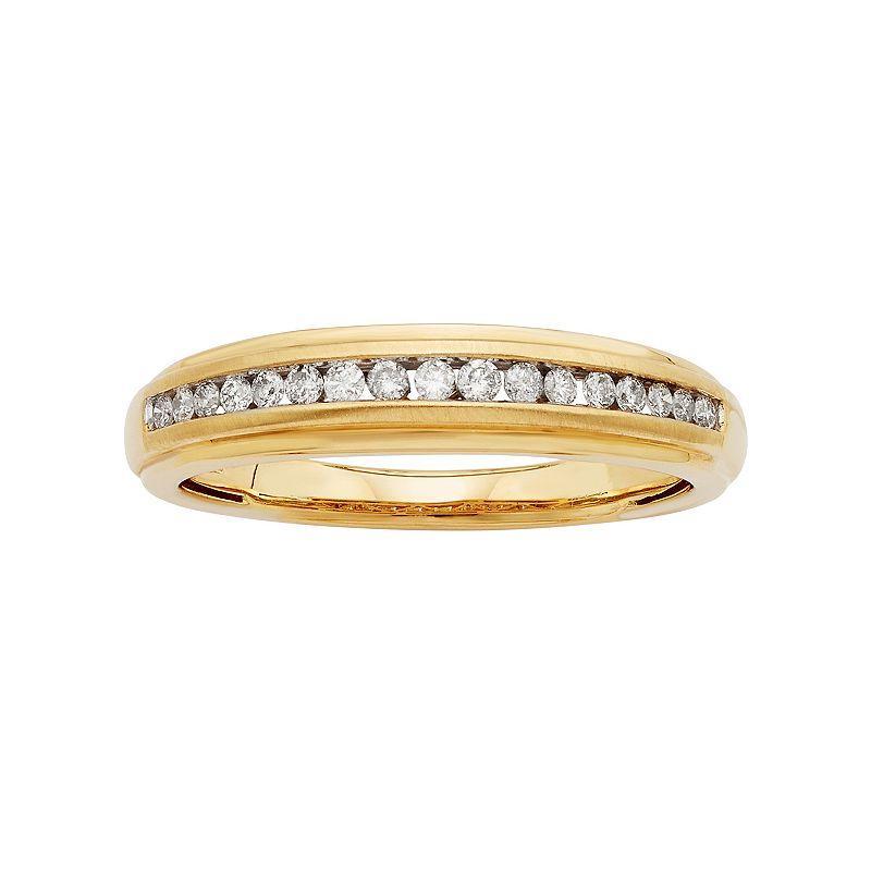 The Regal Collection Mens 14k Gold IGL Certified 1/4 Carat T.W. Diamond Wedding Band White Product Image