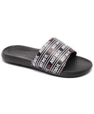 Nike Mens Victori One All-Over Print Slide Sandals from Finish Line - Black Product Image