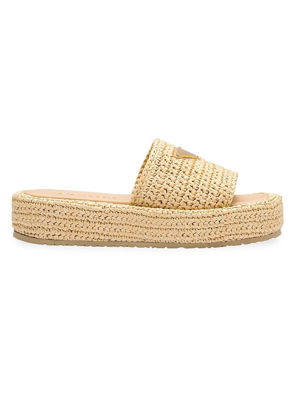 Prada Raffia Flatform Slide Sandal Product Image