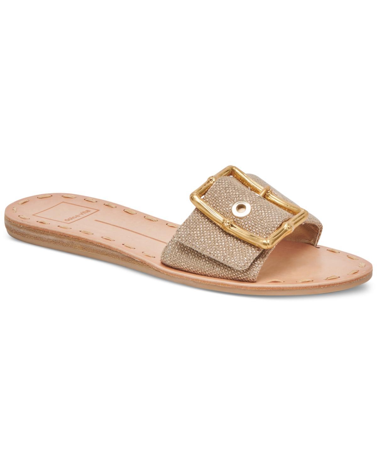 Dolce Vita Womens Dasa Buckle Detailed Slide Flat Sandals Product Image