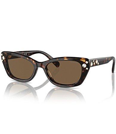 Swarovski Womens SK6019F 54mm Havana Cat Eye Sunglasses Product Image