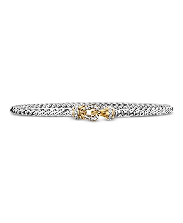 Womens Buckle Bracelet with 18K Yellow Gold and Pav Diamonds Product Image