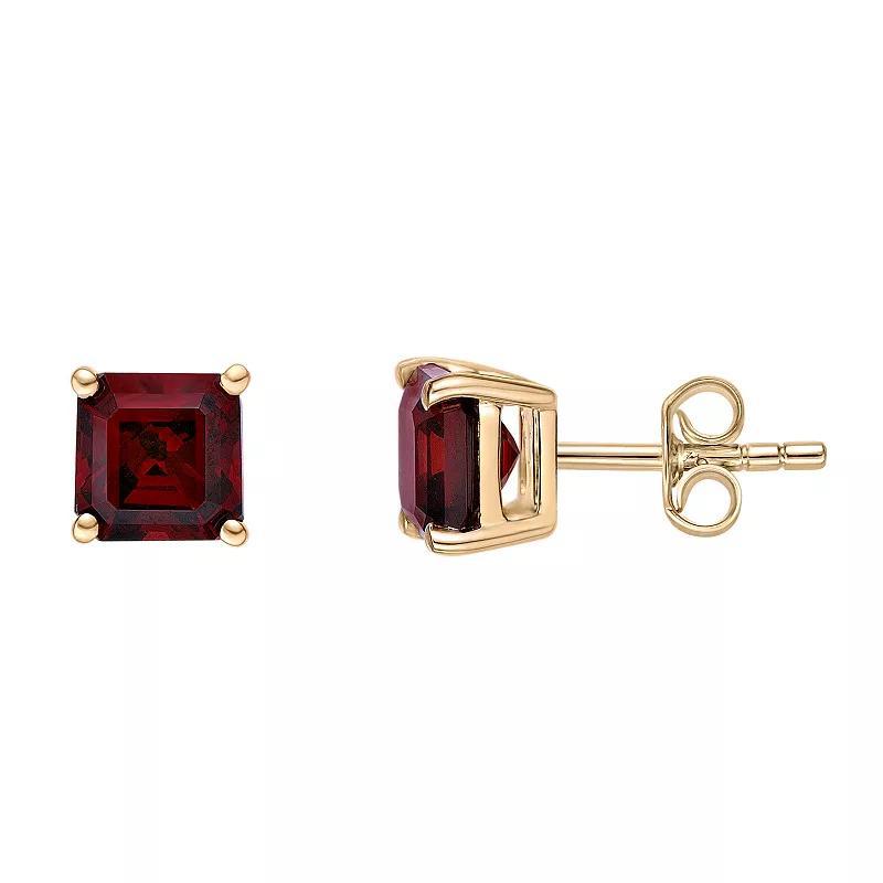 Sterling Silver Garnet Stud Earrings, Womens Product Image