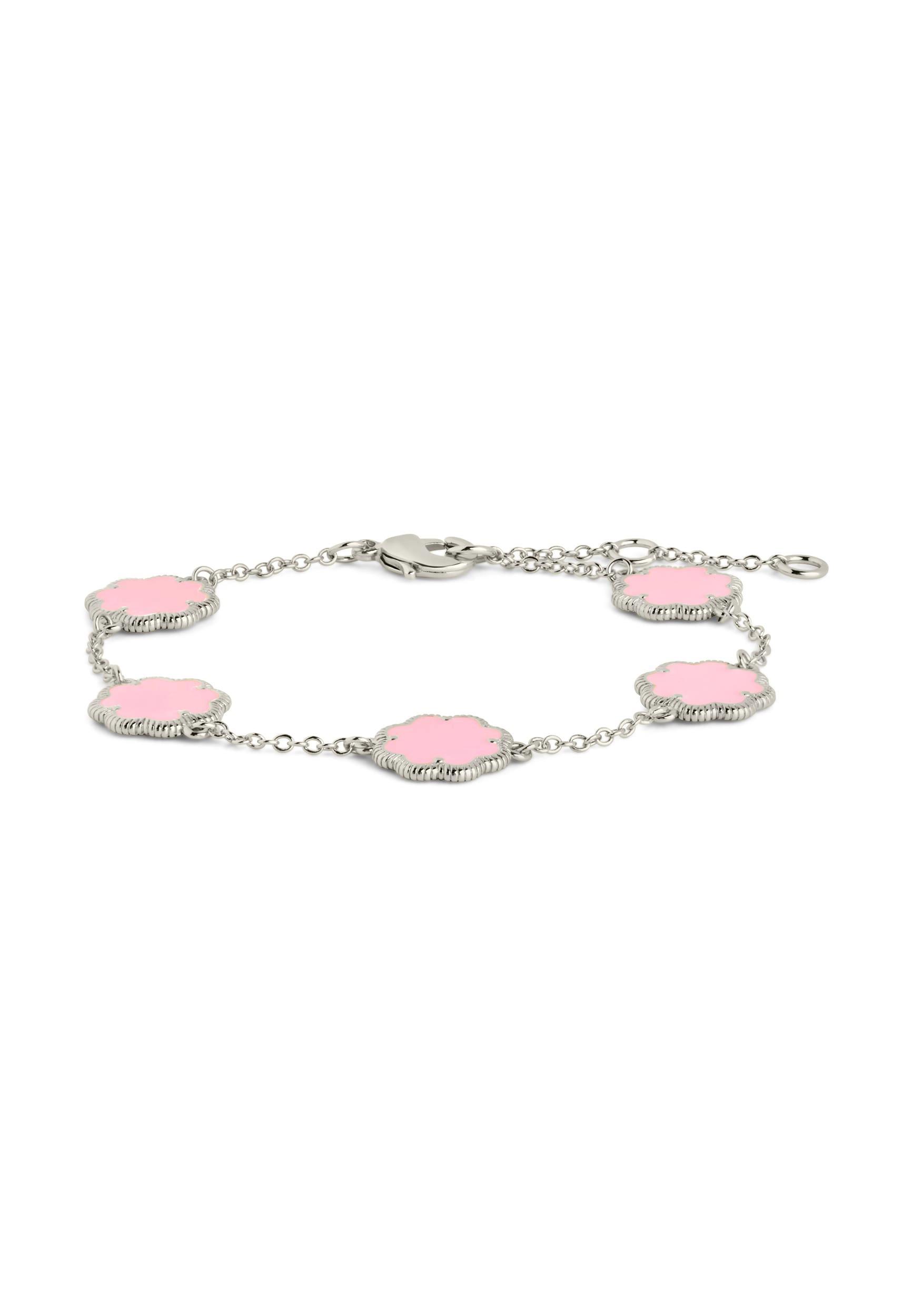 Pink Enamel Rose Petal Bracelet Product Image