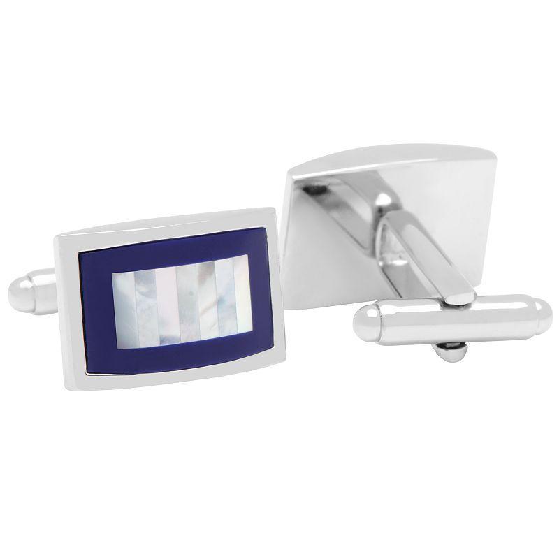 Lapis & Mother of Pearl Key Cuff Links, Blue Product Image