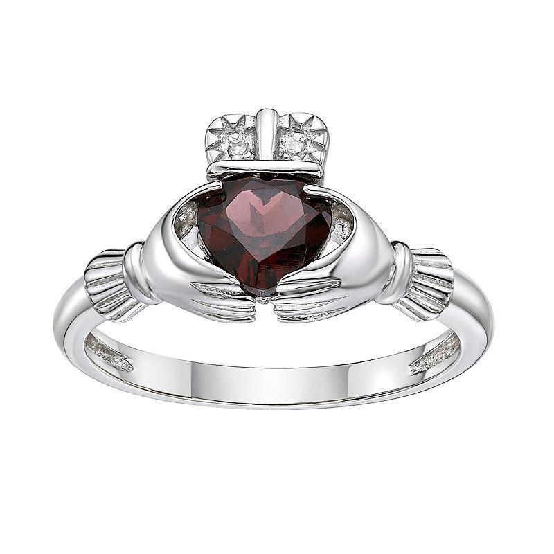 Gemminded Sterling Silver Garnet & Diamond Accent Ring, Womens Product Image