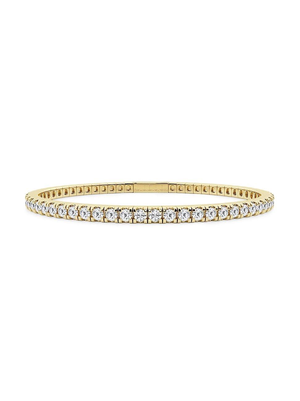 Womens 14K Yellow Gold & Round Lab-Grown Diamond Flexible Tennis Bangle/1.00-10.00 TCW Product Image