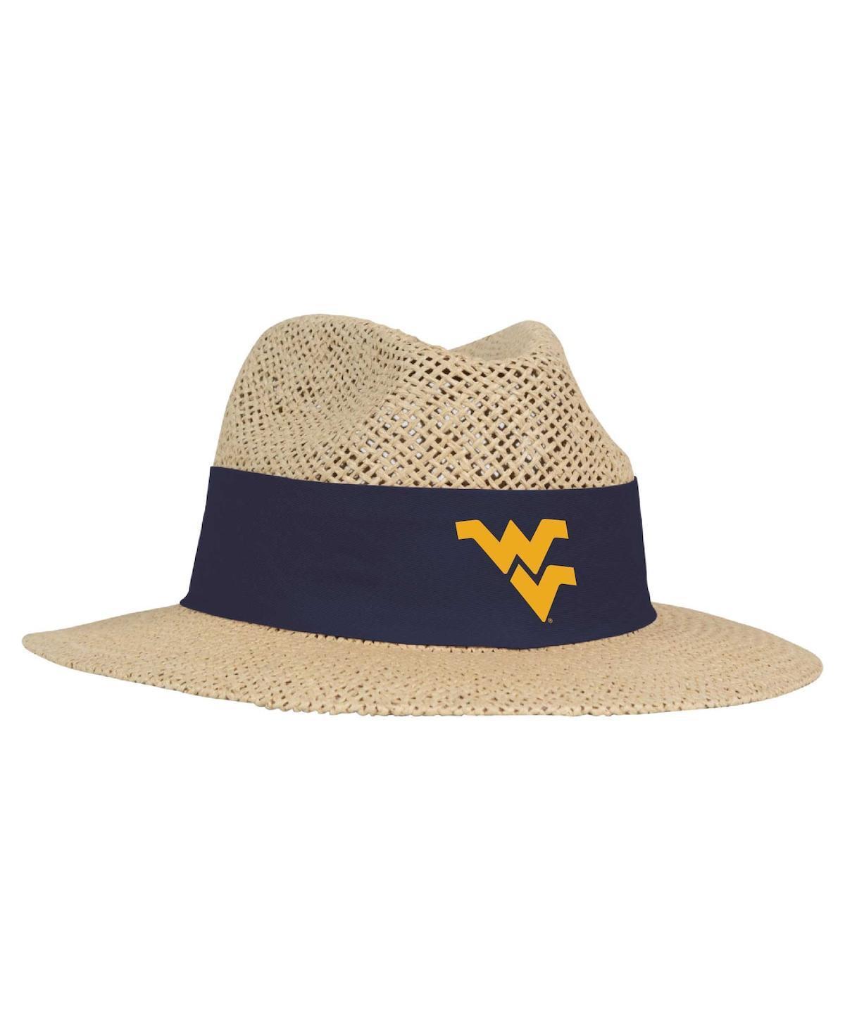 Ahead Mens Tan West Virginia Mountaineers Wellington Gambler Straw Hat Product Image