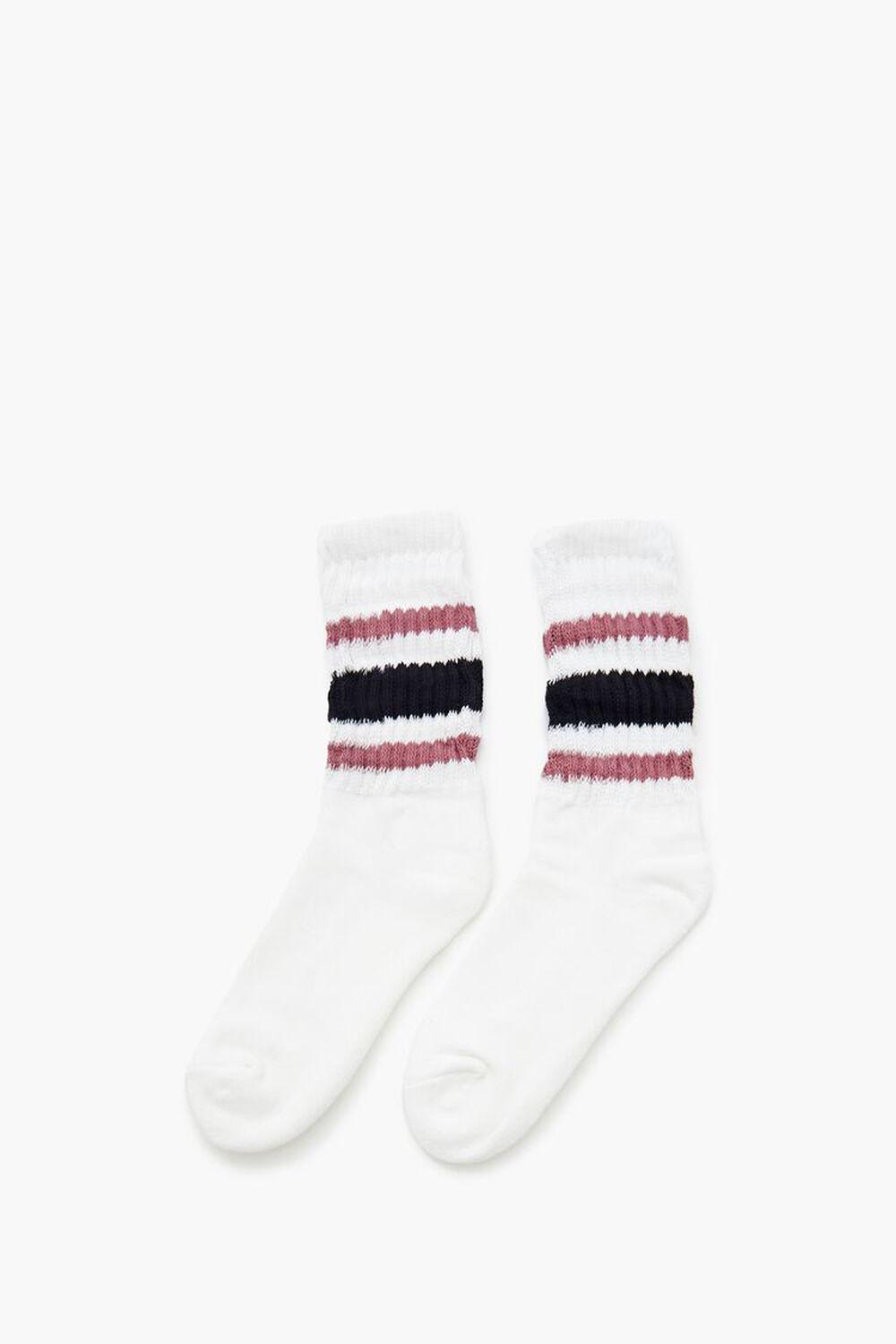 Varsity-Striped Crew Socks | Forever 21 Product Image