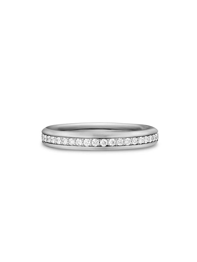 Mens Beveled Band Ring in 18K White Gold Product Image