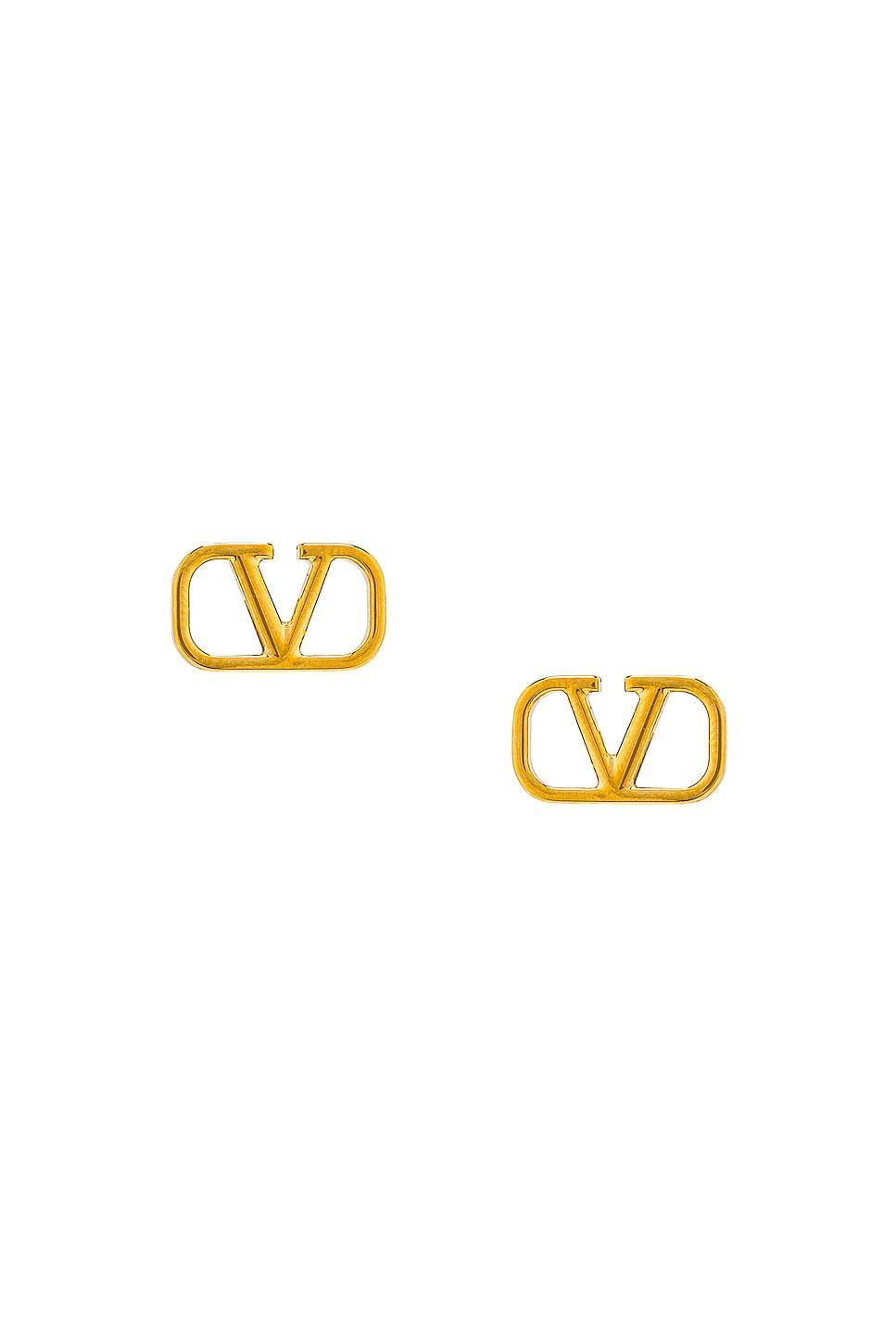 Valentino Garavani V Logo Signature Earrings in Metallic Gold Product Image