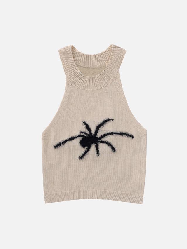 Spider Embroidery Knit Cami Top Female Product Image