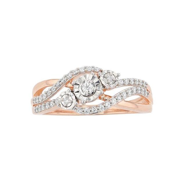 1/4 Carat T.W Diamond Fashion Ring, Womens Pink Tone Product Image