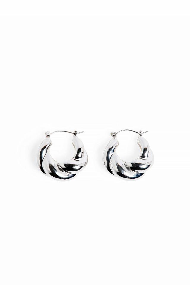 Silver Plated Twisted Chubby Hoops Product Image