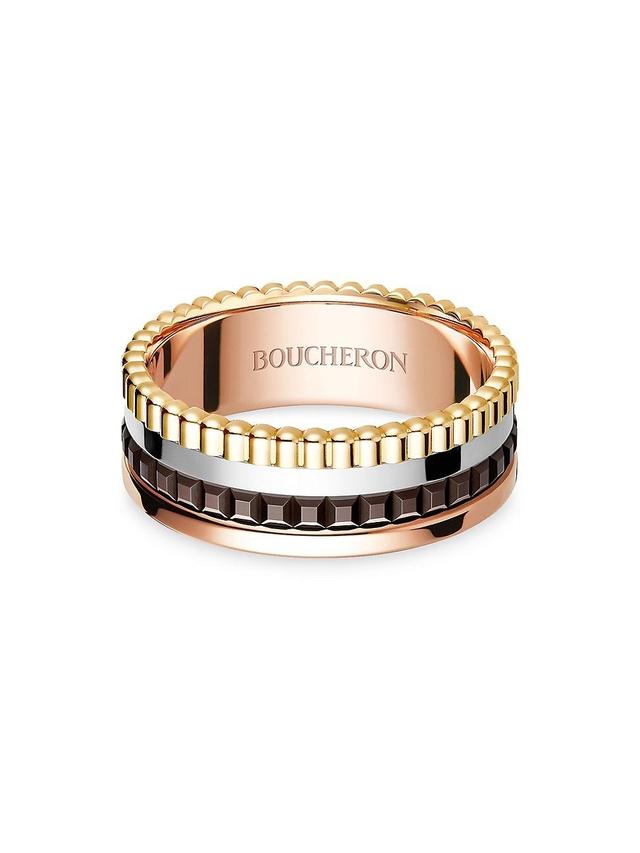 Unisex Quatre Classique Tri-Tone 18K Gold & PVD Ring Product Image