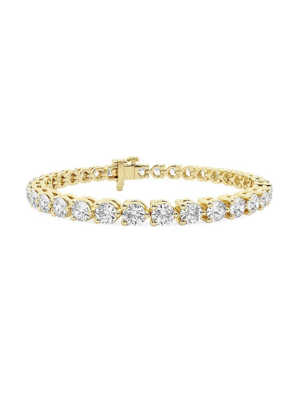 Womens 14K Yellow Gold & Round Lab-Grown Diamond 3-Prong Tennis Bracelet/1.00-10.00 TCW Product Image