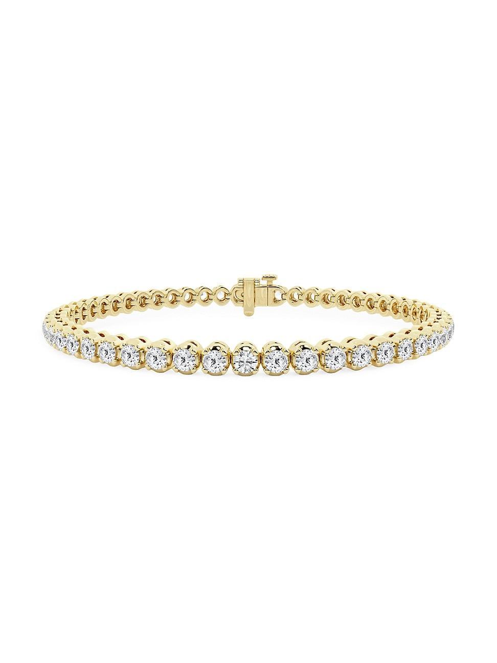 Womens 14K Yellow Gold & Round Lab-Grown Diamond 4-Prong Tennis Bracelet/2.00-15.00 TCW Product Image