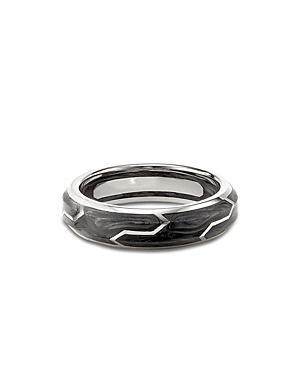 Mens Forged Carbon Band Ring in 18K Gold, 6mm Product Image