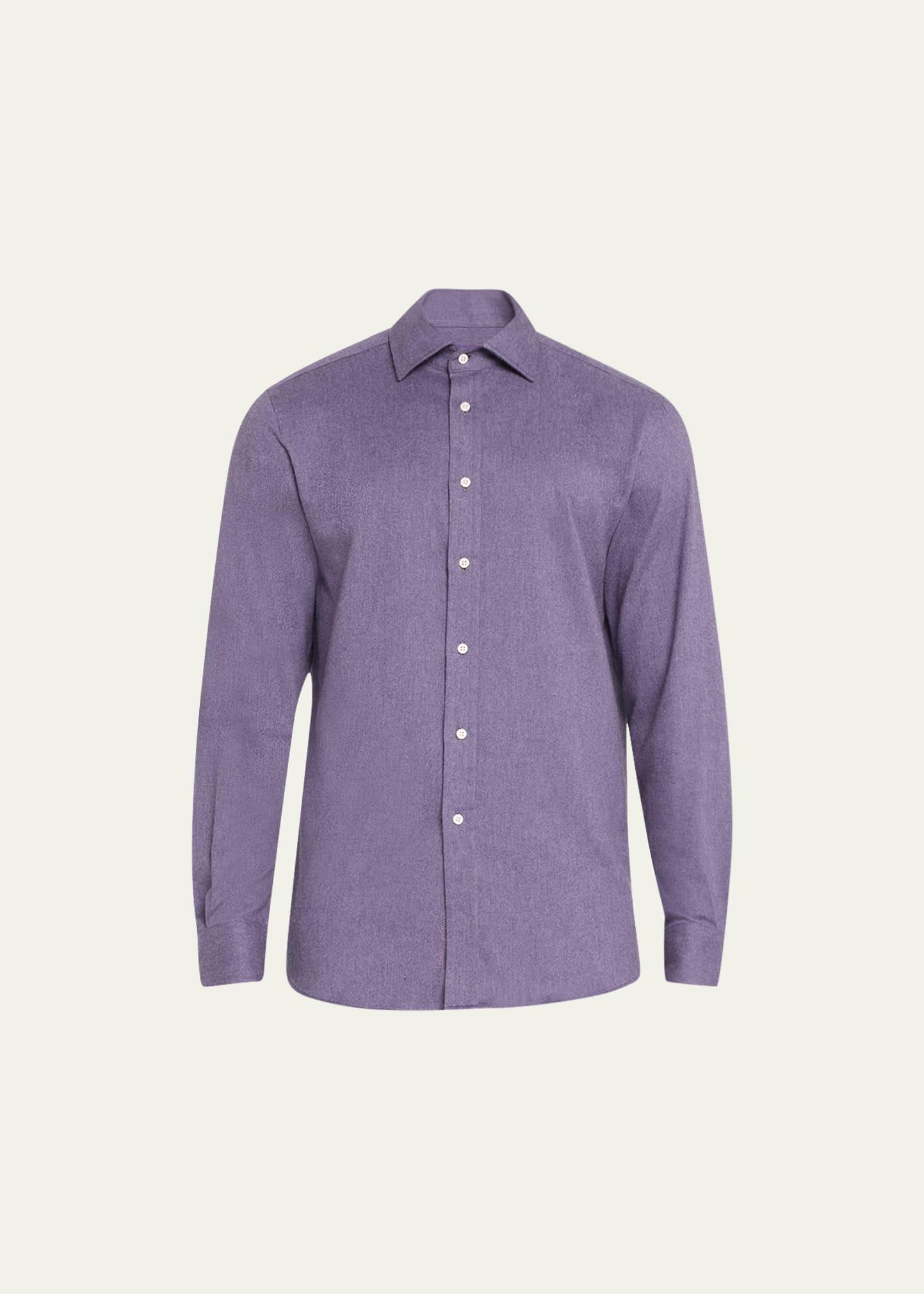 Mens Brushed Cotton Long-Sleeve Shirt Product Image