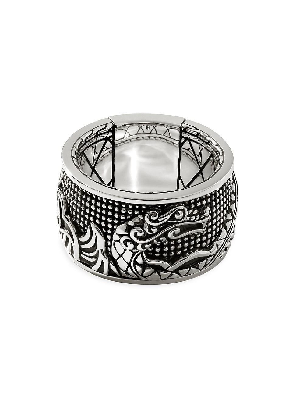 Mens Indonesia Legends Naga Sterling Silver Band Ring Product Image