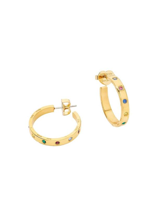 kate spade new york crystal station hoop earrings Product Image