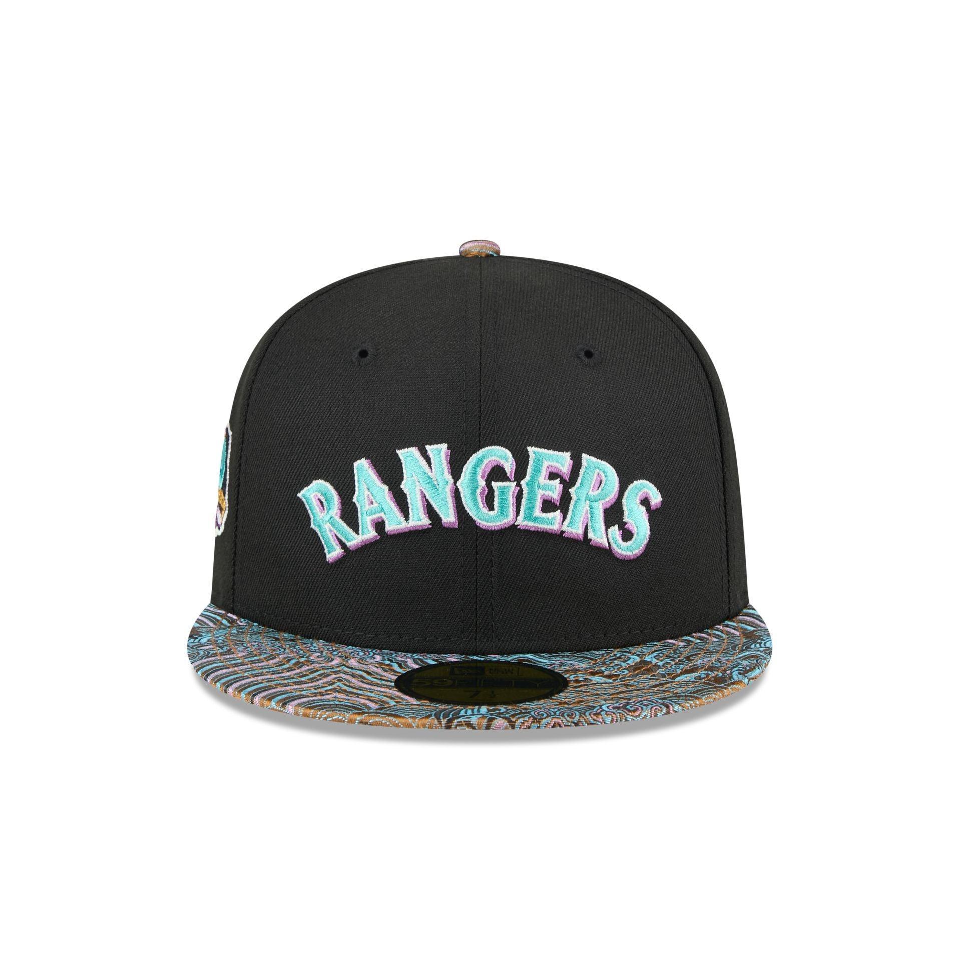 Just Caps Jacquard Visor Texas Rangers 59FIFTY Fitted Hat Male Product Image