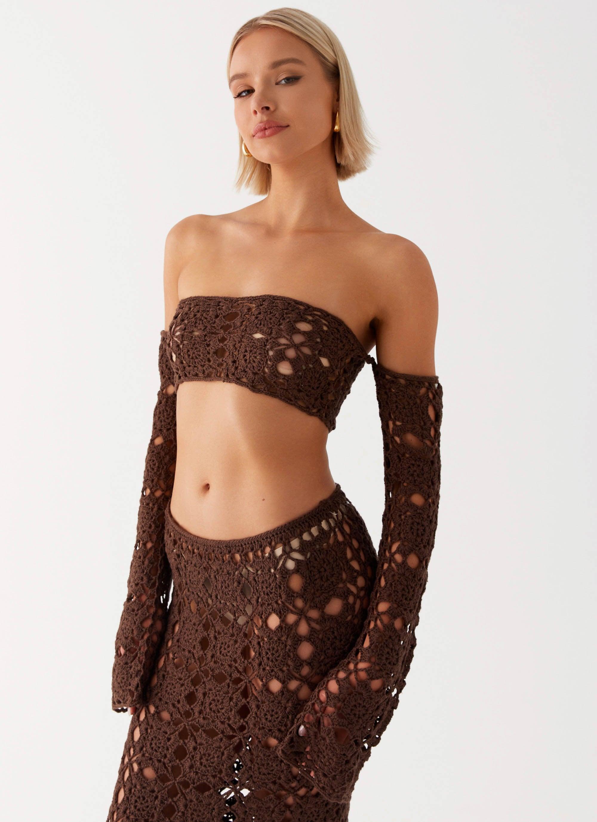 Sorrentino Crochet Maxi Skirt - Chocolate Product Image