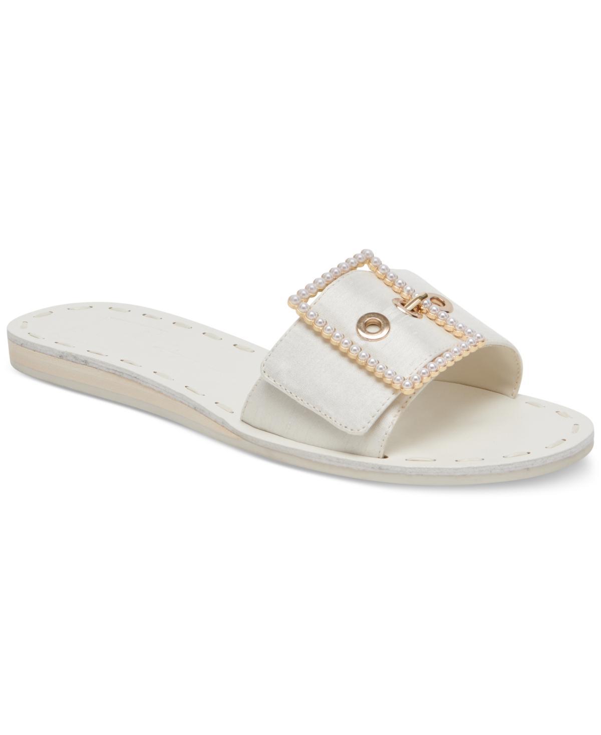 Dolce Vita Womens Dasa Embellished Buckled Slide Flat Sandals Product Image