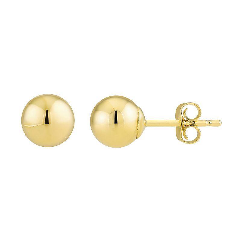 Taylor Grace 10k Gold 7 mm Ball Earrings, Womens Product Image