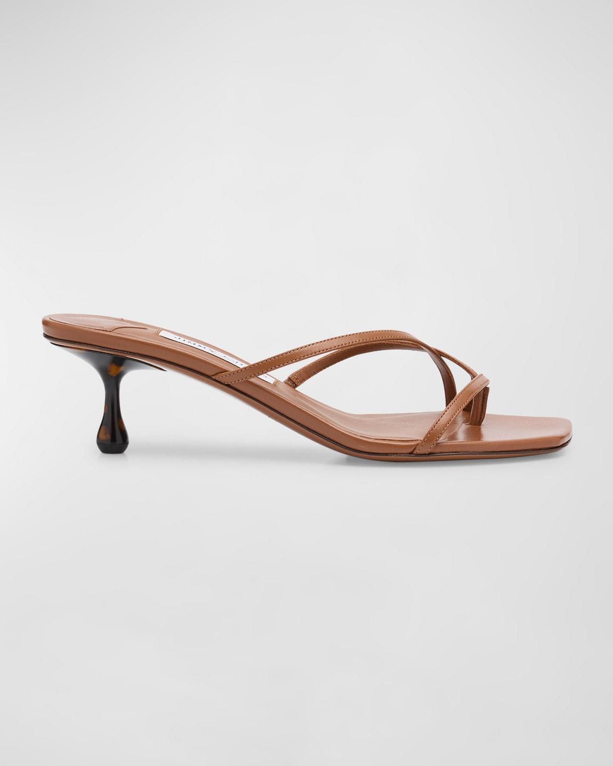 JIMMY CHOO Etana Leather Sandals In Tan Tortoise Product Image