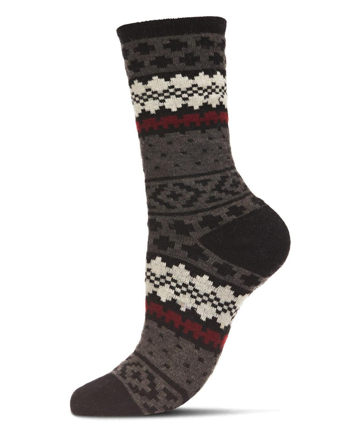 MeMoi Womens Winter Fairisle Cashmere Blend Crew Socks Product Image