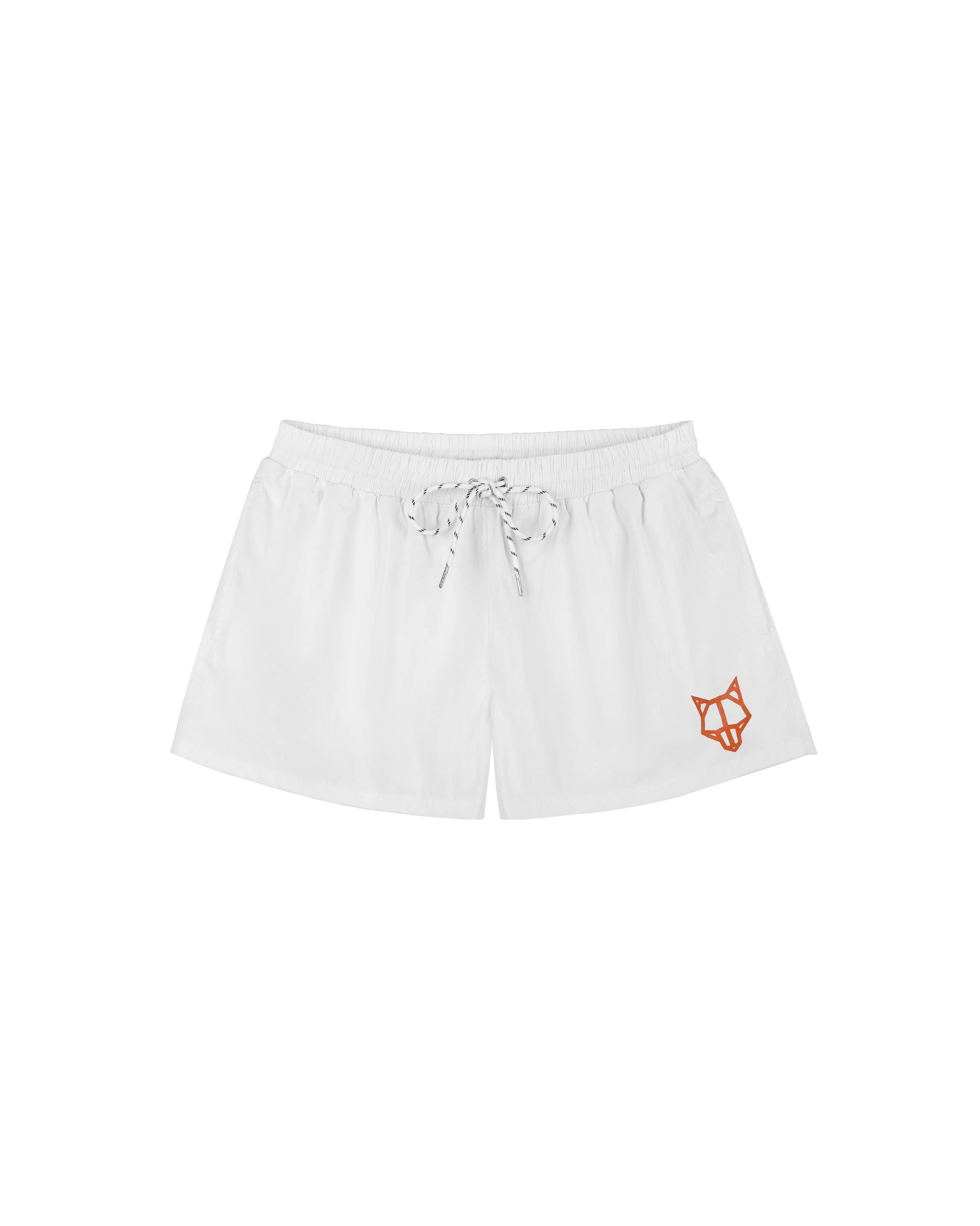 Wolfe Head Swim Shorts White Product Image