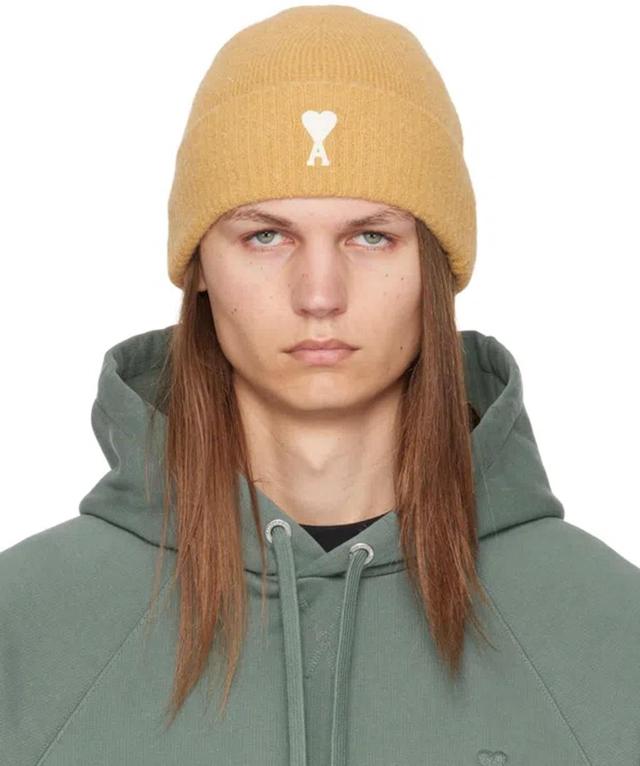 Yellow Off-white Ami De Coeur Beanie In Mustard/724 Product Image