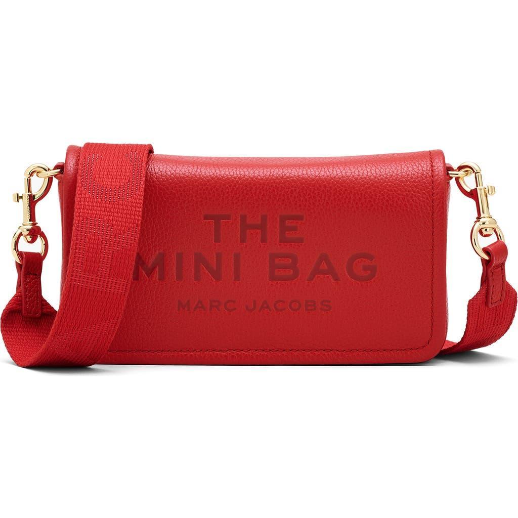 The Mini Leather Crossbody Bag In Red Product Image