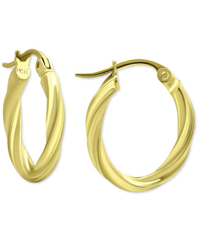 Aleure Precioso Sterling Silver Oval Twist Hoop Earrings, Womens Product Image